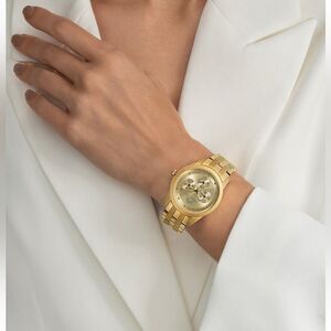 Porsamo bleu gold tone real diamond 0.07 cwt , Japanese quartz